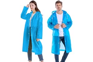 QASIMOF Impermeabile Uomo Donna 2 pezzi, Eva Poncho Antipioggia Riutilizzabile Mantella Pioggia per Viaggi, Festival, Concerti