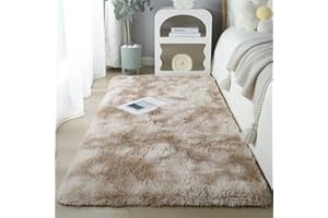 MEIJU Mateju Tapis Salon, Tapis de Chambre Chevet, Tapis Doux en Peluche Moelleux Salon Moderne, Douillet Antidérapant Descente de Lit pour Salon, Chambre à Coucher, Nursery (60x160cm,Camel)
