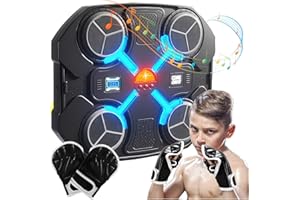 ALLOMN Macchina da boxe musicale intelligente, con 3 modalità di velocità e modalità di conteggio, da parete, con guantoni da boxe, per bambini, adulti, appassionati di bersaglio