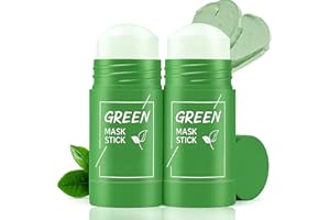 EHIOG Lot de 2 Masque Visage au Thé Vert – Stick Nettoyant Purifiant Anti-Points Noirs – Contrôle du Sébum & Hydratation – Pour Tous Types de Peau