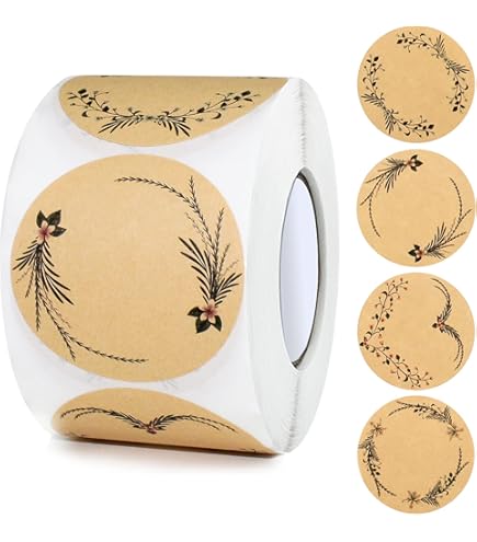 Zelfklevende etiketten, 500 stuks, jametiketten, kruidenetiketten, bloemen, zelfklevende etiketten, gebruik in glazen, jam, bakwaren, flessen, geschenkzakjes, schoolboeken (8 kleuren, 5 x 3 cm
