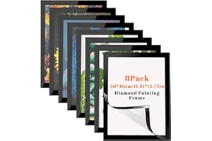 LIFEDYLUK Diamond Painting Rahmen 8 Stück, Diamantmalerei Rahmen 30x40cm, 5D Diamond Painting Bilderrahmen 12x16 Zoll für 10x14 Zoll Bild, Magnetisch Selbstklebend Rahmen für Diamant Malerei Leinwand