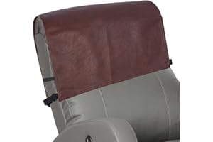 NICENEEDED PU Leather Recliner Headrest Cover, Non Slip Waterproof Headrest Protector, Coffee Colour Furniture Sofa Seat Covers for Home Office