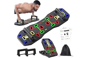 AERLANG Push Up Board, Portable Multi-Function Foldable 10 in 1 Push Up Bar, Push up Handles for Floor,Professional Push Up Strength Training Equipment