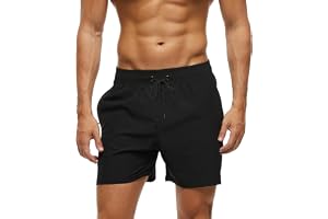 Aisprts Badshorts för män badbyxor vattentäta surfbräda shorts för män snabbtorkande 3 fickor strandshorts nätfoder dragsko s