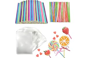 LEEWYOU 100 Bâtons pour Cake Pops Papier,10cm Cake Pop Sticks,Bâtonnets Cake Pop Bâtons Cakepop,Réutilisables Bâtons Cake Pops Sucettes Bâtons,Bâtons de Sucettes,Bâtonnets en Papier pour Gâteaux