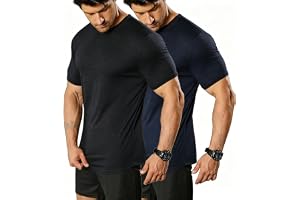 COOFANDY T-shirt med rund hals män sommar funktionell skjorta kortärmad gym fitness sportskjorta för män slim fit muscle sportskjorta