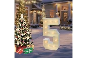 BIGGITTIG Chiffre Lumineux Geant Numéros Lumineux LED Chiffre Anniversaire Lights Décoration 2000-3000K Chiffres Lumineux Lettres,Pour Graduation, Mariage, Fête d'anniversaire (5)