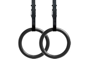REEHUT Gymnastic Rings (2 Pcs, 4.5m long) Home Gym Set with Adjustable Straps, Metal Buckles & Ebook - Non-Slip - Great for Workout, Strength Training, Fitness, Pull-Ups, and Dips