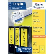 Lot AVERY Zweckform 49300 - 189 Étiquettes Autocollantes Imprimables - Dos De Classeur, Rondes, Universelles - Format A4