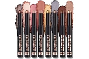‎OFANYIA Ofanyia 8 Farben Lidschatten Stick Set, Schimmer Matte Lidschatten Crayon Eye Brightener Stick, Smooth Texture Cream Eyeshadow Pen, Long Lasting Waterproof Eye Shadow Pencil Gift Set