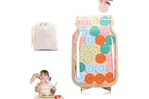 HSLXBY Bocaux de Récompense pour Enfants,Bocal Récompense Debout en Bois,Bocal à Récompenses Personnalisé,Convient pour Une Utilisation à La Maison et à l'école Pot de Récompense de Sourire (B)