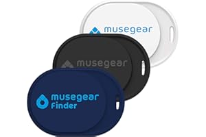 musegear Schlüsselfinder Mini mit Bluetooth App I Keyfinder laut für Handy im 3er Pack: dunkelblau, weiß und schwarz I Für iOS & Android I Schlüssel Finden