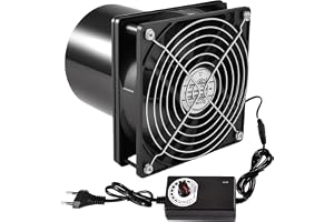 Joycabin Rörfläkt, 100 mm, frånluftsfläkt, med hastighetsregulator, värmebeständig tyst rökfläkt för kök, toalett, garage, växthus, luftcirkulation