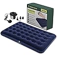 Green Haven Double Blow Up Camping Bed with AC Electric Air Pump (191 x 137 x 22 cm) - Waterproof Inflatable Double Airbed Mattress | Quick Inflate Camping Mattress Ideal for Camping & Guest Use