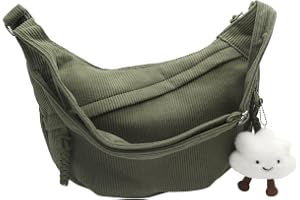 HENGBIRD Grön Halvmåne Väska Damer, Stor Liten, Crossbody Bag Damer Stor, Magväska Manchester, Snöre Uni Väska Damer, Handväs