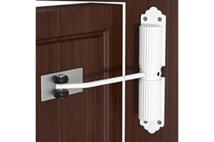 VURLEXAT Ferme Porte Automatique,Ferme Porte Force De Fermeture Réglable,Groom Fermeture Porte Avec 6 Vis Et Tige De Réglage, Fermeture Porte Adapté Maison, Chambre, Bureau (Blanc)