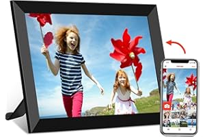 HDeye Cyfrowa ramka na zdjęcia 10,1", WiFi, ekran dotykowy IPS 1280 x 800, pamięć 32 GB, automatyczne obracanie, montaż na ścianie, łatwa konfiguracja zdjęć i filmów natychmiast za pomocą aplikacji