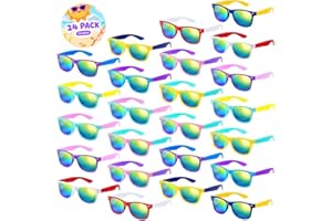 Mikulala 24Pack Kids Sunglasses,Colors Neon Sunglasses in Bulk Party Bag Fillers for Kids,Party Sunglasses Great Gifts for Birthday Party Supplies
