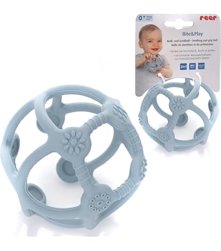 Ravensburger Play+ - Palla sensoriale in silicone Dragon Fruit a partire dai 6 mesi - Palla per attività fisica e sonaglio da dentizione per bambini - Giocattolo multisensoriale
