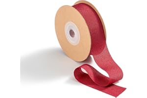 MORSUNBELA - Nastro decorativo in seta per matrimoni o regali, bordeaux, 2,5 cm x 23 m