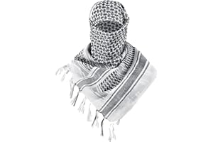 SHOPUKASA Cotton Shemagh Tactical Military Scarf Palestine Scarf Keffiyeh Head Neck Wrap gifts for Men & Women + Paper Bag