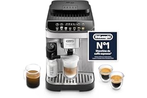 DE'LONGHI De’Longhi Magnifica Evo – Perfetto Macchina da Caffè Automatica, LatteCrema Montalatte Automatico, 7 Bevande in un Solo Tocco, Comandi Soft Touch, Argento e Nero (ECAM292.81.SB)