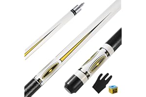 ASMPCUE Stecca da Biliardo da 58 Pollici Hardwood Pool Cue 13 mm Punte per Giocatori di Biliardo Professionisti, 1/2 Stecche per Biliardo Tavolo Sport