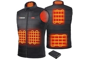 Gokozy Beheizbare Weste für Herren Damen, Heizweste mit 10000 mAh Powerbank und 5 Heizzonen, Beheizbare Jacke für Skifahren und Jagen