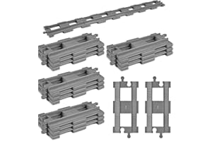 ‎PILISTAR Bausteine Zug Schienen Set,Spielzeug Eisenbahnschienen,12 Stück City Schienen,Zug Schienen Kompatibel mit dem Marktführer,Railway Rails für Mädchen und Jungen