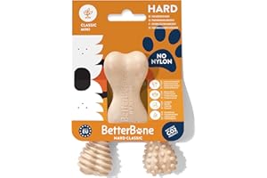 BetterBone - Zabawka dla psa do żucia – Mini Hard Classic – wegańska kość do żucia dla psa, bez nylonu i GMO na bazie celulozy, bardzo twarda, neutralny smak, nie odpryskuje i hipoalergiczna