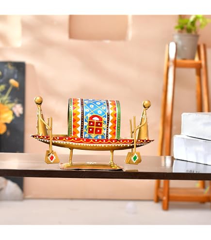 Buy Handcrafted Metal Fish Showpiece with Traditional Painted Design – Ethnic Indian Home Décor Figurine for Living Room, Office & Perfect Diwali, Puja & Housewarming Gift Online at Low Prices in India