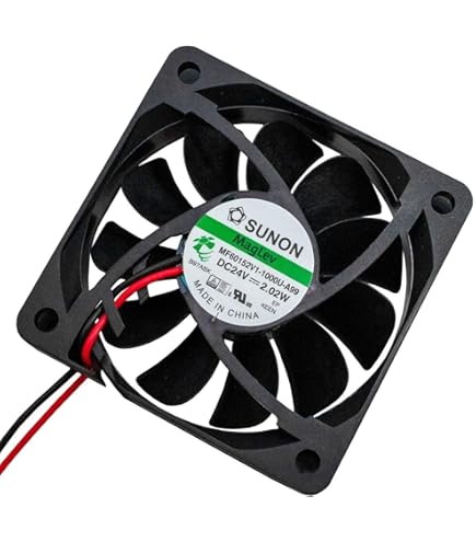 JZK 2 Stück 60 x 60 x 10 mm 2-Poliger DC 12V Mini-Lüfter Mit Kabel