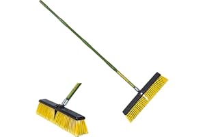 POSTSAVER Heavy Duty Garden Broom Large18 Outdoor Stiff Sweeping Brush | Stiff Bristles For Yard or Patio, Site Work | Broom for all Floor Surfaces