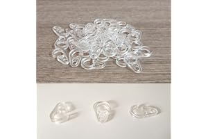 Bricoshopping 50 Ganci per tenda RINFORZATI Giunzione su Gancetti paperi per Anelli Legno ferro binario da applicare su Riloga fascia fettuccia elefantino tendine da camion in plastica (Trasparente)