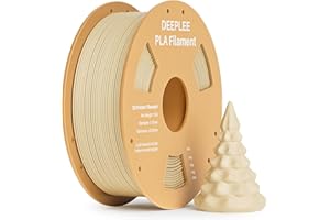 ‎DEEPLEE DEEPLEE PLA Filament 1.75mm, 3D Drucker Filament 1kg (2,2lbs), Maßgenauigkeit +/- 0,02 mm, Filament 3D-Druckmaterialien für FDM 3D Drucker, Beige