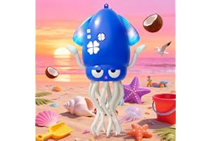 SWTOIPIG Giocattolo interattivo a forma di polpo, polpo danzante con illuminazione a LED, sistema di evitamento ostacoli intelligente e musica, giocattolo per bambini da giocare a pancia in giù (blu)