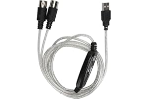 CUTULAMO Kabel Midi na USB, wskaźnik LED kabla MIDI ze sterownikiem do podłączenia elektronicznych instrumentów muzycznych do podłączenia syntezatorów