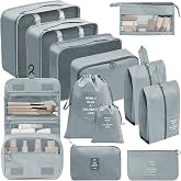 12-Piece Suitcase Organiser Set Packing Cubes Set Grey