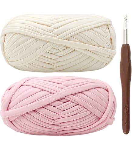 Renyiz T-shirtgaren voor haken en breien, 3 x 100 g, grof garen, 6 mm haaknaald