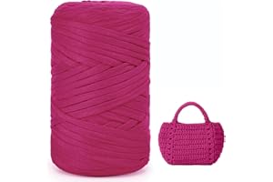 IEGROW Fettuccia per Borse a Uncinetto，400 g Filato per Uncinetto, Filato Tessile per Cestini all'uncinetto, Adatto per la Realizzazione di Borse, Sacchetti, Tappeti, Artigianato Fai-da-te Rose