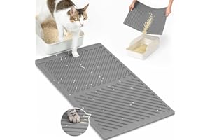 Conlun Silikon Katzenklo Matte, Gummi Katzenstreu Matte, Wasserdicht, Katzenmatte Katzenklo für den Boden, Leicht zu Reinigen