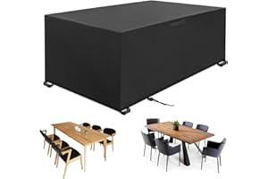 YISSVIC Housse Salon de Jardin Exterieur 420D Oxford Housse Table de Jardin Bache Salon de Jardin Imperméable Résistant à la Vent Pluie UV Déchirure (242 x 162 x 100cm)