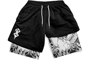ARESU Y2K Sommer Herren Streetwear Anime Hohe Taille Oversize Atmungsaktive Gym Kurze Hosen Training Fitness Workout Track Shorts Kleidung-Schwarz (B)-XL