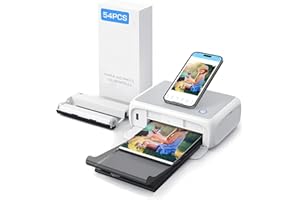 WOLFANG Photo Printer, Instant Photo Printer with 54 Sheets(4"x6"), Support WiFi Connection, Creative Photo Editing Apps, for iOS/Android Smartphone