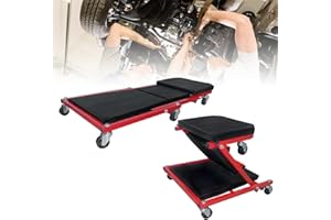 YRHome 2 in1 tavola a rulli Montaggio Divano Montaggio tavola a rulli Divano da Officina Sgabello da Officina Pieghevole Max 150 kg 92x44x12 cm 360 ° ruoli