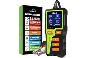 DonosHome DH310 5-30V Tester per Batteria Auto, 100-2000CCA tester per Batteria Moto >99.8% Con la Funzione di Test SOC, SOH, Manovella e Carica, Adatto per Auto, Moto, Camion e Altro Ancora