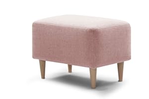 ‎TRAUMNACHT Traumnacht bequemer und moderner Fusshocker mit Holzfüßen in Rosa ( rose), Öko-Tex zertifiziert, produziert nach deutschem Qualitätsstandard