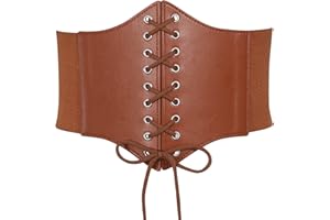 VONMELLI Corsetto Donna per Le Donne Pizzo in Vita Cintura Elastica Donna con Fascia Larga Retrò Legata Corsetto Moda Ampia Legato Cintura Vespa per Abbigliamento Costume di Halloween