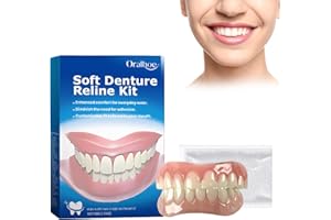 SNONESIY 1 Satz Silikon Zahnprothesen,Silicone Reline Denture Set,Silikon Zahnprothese,Zahnersatz Zum Aufstecken,Zahnersatz Prothese Komplett,Silikon Zähne,für Ober- und Unterkieferprothesen
